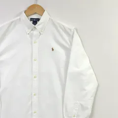 S ポロ オックスフォード 白 シャツ