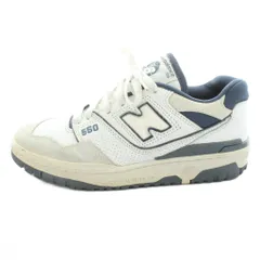 ニューバランス NEW BALANCE スニーカー レザー ローカット US7 25cm 白 ホワイト 紺 ネイビー BB550STG /KU
