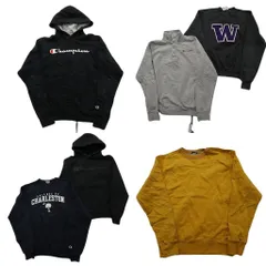 古着卸 まとめ売り チャンピオン Champion スウェット 6枚セット (メンズ XS /S ) スタンドカラー ハーフスナップ フーディー 中古 NE1869