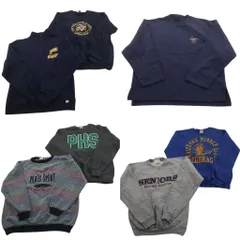 古着卸 まとめ売り カラー スウェット 7枚セット (メンズ S ) ハーフジップ ボーダー カレッジ風 中古 古着 NE1980