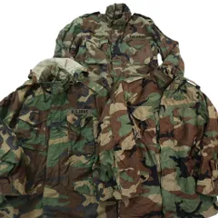 古着卸 まとめ売り 米軍実物 M-65 フィールドジャケット 3rd ミリタリー 3枚セット (メンズ S /M ) ARMY ウッドランド 中古 古着 NE1989