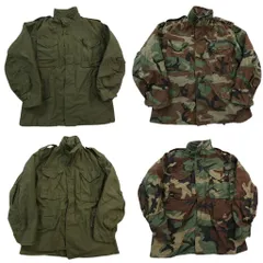 古着卸 まとめ売り 米軍実物 M-65 フィールドジャケット 3rd ミリタリー 4枚セット (メンズ M ) オリーブ ウッドランド ARMY 中古 NE1992