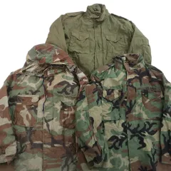 古着卸 まとめ売り 米軍実物 M-65 フィールドジャケット 4th ミリタリー 3枚セット (メンズ L ) ARMY ウッドランド オリーブ 中古 NE2005