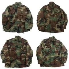 古着卸 まとめ売り 米軍実物 M-65 フィールドジャケット 4th ミリタリー 4枚セット (メンズ S /M ) ウッドランド 中古 古着 NE2010
