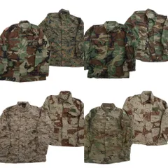 古着卸 まとめ売り 米軍実物 フィールドジャケット ミリタリー 8枚セット (メンズ M ) デジカモ ウッドランド マルチカム 中古 古着 NE2016