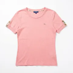 [C-6] バーバリーブルーレーベル ロゴ刺繍 半袖Tシャツ ピンク