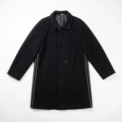 [C-6] ブラック ウール調コート シンプル 秋冬