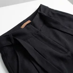 ラップデザイン ウエストリボン ショートパンツ 黒[C-7]