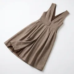 [C-8] Vネック ジャンパースカート モカブラウン 秋冬