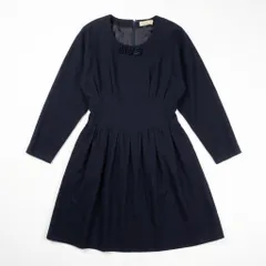 [C-7] スクエアネック 立体花モチーフ ロングワンピース