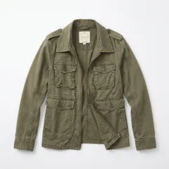 [C-9] 古着 ミリタリージャケット風 ブルゾン カーキ