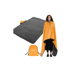 【新品】 DUKUSEEK キャンプブランケット140x200cm大判マルチブランケット 300GSMフリース＆210D防水 防寒防風コンパクトトラベルブランケット 公園遠足レジャーシート 防災サバイバル毛布 アウトドア 登山 バックパッキング 釣り 車中泊 