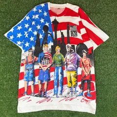 USA製 90s VINTAGE FRUIT OF THE LOOM Tシャツ 総柄 SEE YOU AT THE POLE メンズ XLサイズ シングルステッチ 90s アメリカ製 ヴィンテージ ビンテージ アメカジ 古着 b26032007【Tシャツ】