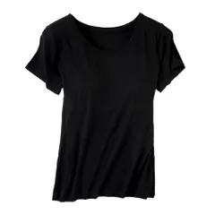 ブラトップ カップ付きインナー 半袖 肌着 フレンチスリーブ パッド付 大きいサイズ 立体カップ ストレッチ ナイトブラ 楽ちん トップス  Tシャツ rr-082