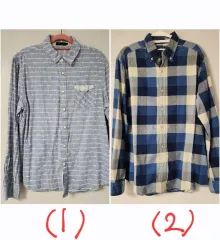 メンズシャツ 2種 (シャツ チェック柄 メンズ 通勤服)