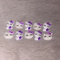 ネイルパーツ/サンリオ/キティ/パープル10個セット⑩