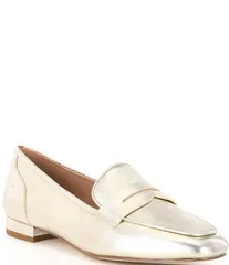 コールハーン レディース シューズ パンプス レザー ローファー Cole Haan Tarese Leather Penny Loafers Soft Gold ゴールド
