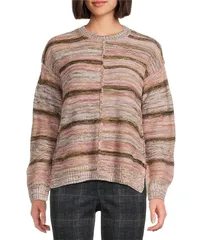 ウエストバウンド レディース アウター ニット・セーター クルーネック セーター Westbound Long Sleeve Crew Neck Sweater Zephyr Stripe ストライプ