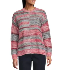 ウエストバウンド レディース アウター ニット・セーター クルーネック セーター Westbound Long Sleeve Crew Neck Sweater Equestrian Red Stripe レッド
