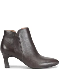 ソフト レディース シューズ ブーツ・レインブーツ レザー ヒール Sofft Sasha Waterproof Leather Kitten Heel Dress Booties Chocolate チョコレート