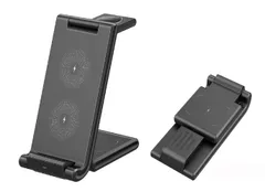 hotimp®【最新型 安心の国内業者】3in1 折り畳み ケーブル1本 ワイヤレス充電器 充電器 15W急速充電 USB TypeC端子 iPhone Apple Watch Air Pods 同時急速充電 置くだけ充電 充電スタンド [ブラック]のサムネイル