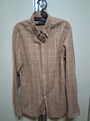 Tommy Hilfiger トミーヒルフィガー スリムフィット CHECK シャツ ブラウン: 秋冬 シャツです