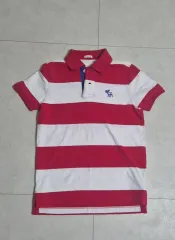 Abercrombie ストライプ 半袖 ポロTシャツ