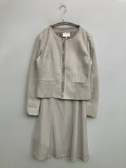 EMM A JAMES セットアップ 7 ベージュ ツイード 無地 レース シングル