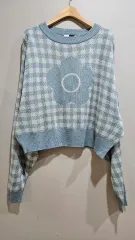 1+1 MARY QUANT x PUBLUX ) ブルーCHECK ニット F