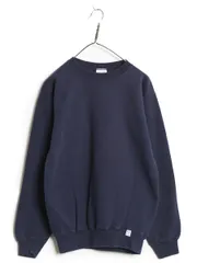 【お得なクーポン配布中!】 90s USA製 ディスカス 無地 スウェット キッズ XL メンズ M 程/ 古着 オールド トレーナー 裏起毛 ブランク ワンポイント 大きいサイズ 紺