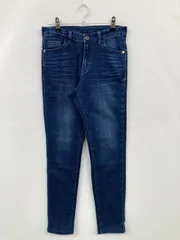 C-SEVENTEEN シーセブンティーン デニムパンツ XS ネイビー フルレングス 無地 スキニー・タイト テーパード レギュラー ヴィンテージ