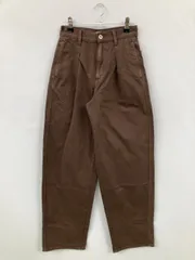 UNIQLO U ユニクロユー デニムパンツ 21 ブラウン フルレングス 無地 ワイド・ルーズ テーパード