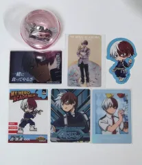 (まとめ)僕のヒーローアカデミア ヒロアカ 轟 焦凍 ラバーストラップ ガチャ ステッカー カード