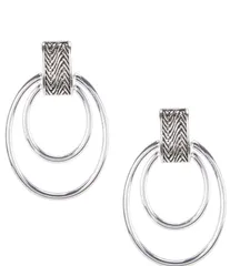 アンクライン レディース アクセサリー ピアス・イヤリング Anne Klein Herringbone ClipOn Earrings Silver シルバーのサムネイル