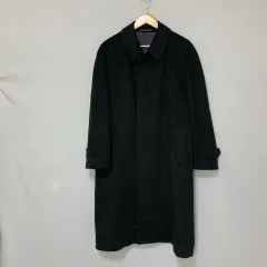 ヴィンテージ カシミア100% チャコール ロングコート ユニセックス