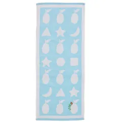 はらぺこあおむし フェイスタオル プリントロングタオル シェイプ BLUE キャラクター