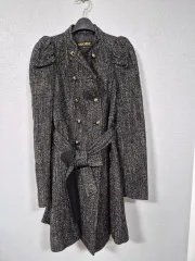 EGOIST エゴイスト パフスリーブ ベルト付き ダブルボタン ウールコート S