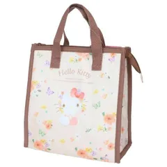 ハローキティ 保冷バッグ 保冷保温スクエアランチバッグ 弁当バッグ エコバッグ フラワー