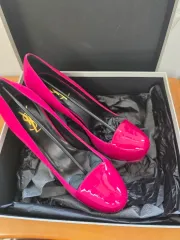 サンローラン ピンク パテント シューズ