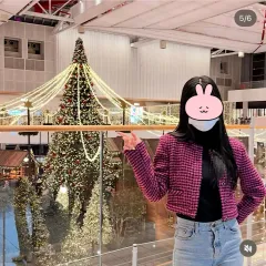 ザラ ピンク ツイード クロップド ジャケット S