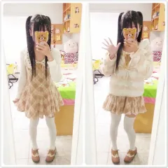 リズリサ ラテギャル 姫ギャル チェック リボン ワンピース