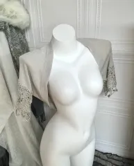 Inpysecond シルバー メッシュ ボレロ カーディガン