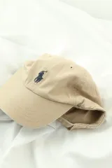 (F) ポロラルフローレン 帽子 キッズ 子供 ベージュ コットン ポニー-27D7