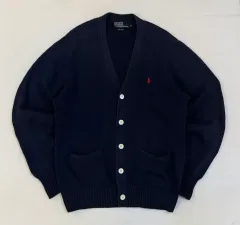ポロラルフローレン コットン ニット カーディガン ネイビー