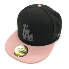 【中古美品】NEW ERA ニューエラ 59FIFTY Black Pink ロサンゼルス・ドジャース ブラック ピンクバイザー キャップ 帽子 【185-251015-hn-04-fur】
