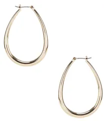 アンクライン レディース アクセサリー ピアス・イヤリング Anne Klein Elongated Tube Hoop Earrings Gold ゴールドのサムネイル
