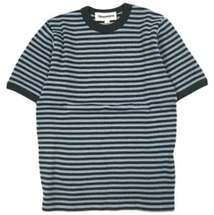 新品 Slopeslow スロープスロウ 日本製 Cotton Interlock Stripe Crew Neck Tee インターロックストライプTシャツ 1231010 S Black/Navy 半袖 ボーダー 定価31,900円 ユニセックス トップスのサムネイル