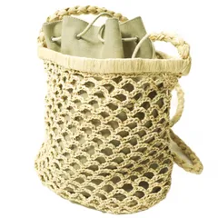 新品 seya. セヤ 22SS RAFFIA BUCKET BAG ラフィアバケットバッグ CFFA003-2 NATURAL ショルダー カバン g24766のサムネイル
