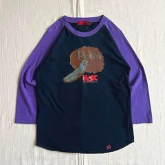 00s　archive　アーカイブ古着　C.A.B.　アフロ　バナナグラフィック　両面ロゴプリント　七分丈ラグランスリーブTシャツ　カットソー　ブラック×パープル　グランジ　平成ギャル男　afro × banana graphic raglan T-shirt