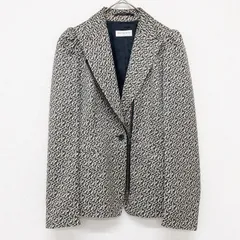 ◎DRIES VAN NOTEN　ドリスヴァンノッテン　テーラードジャケット　フロントジップ　総柄　レーヨン　コットン　ベージュ　モロッコ製　レディース　36　b00753のサムネイル